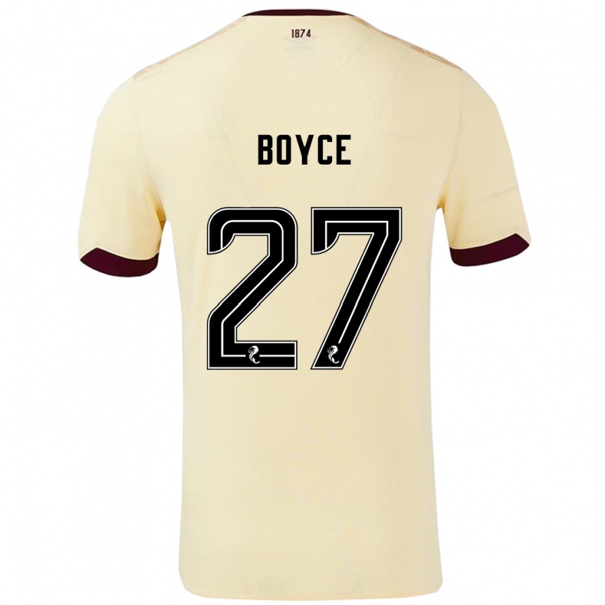 Gyermek Labdarúgás Liam Boyce #27 Krémes Bordó Idegenbeli Jersey 2024/25 Mez Póló Ing