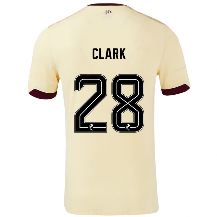 Gyermek Labdarúgás Zander Clark #28 Krémes Bordó Idegenbeli Jersey 2024/25 Mez Póló Ing