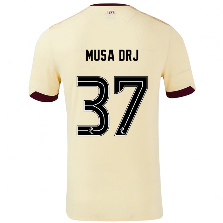 Gyermek Labdarúgás Musa Drammeh #37 Krémes Bordó Idegenbeli Jersey 2024/25 Mez Póló Ing