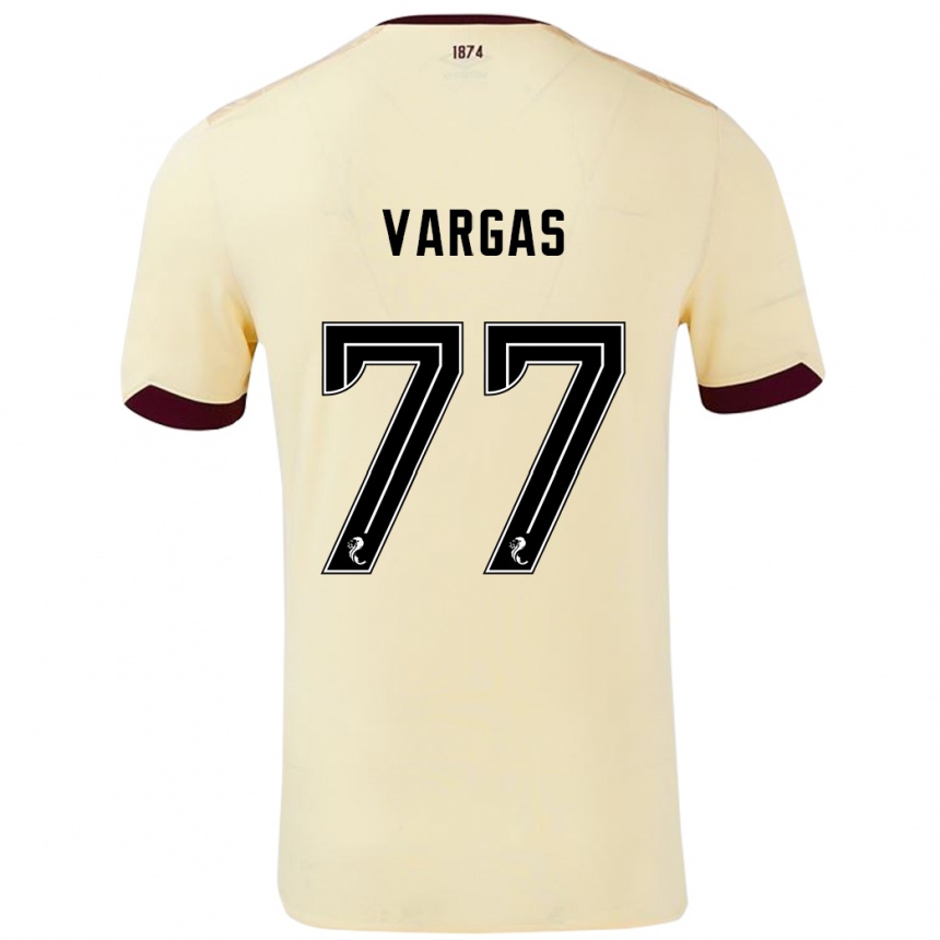 Gyermek Labdarúgás Kenneth Vargas #77 Krémes Bordó Idegenbeli Jersey 2024/25 Mez Póló Ing