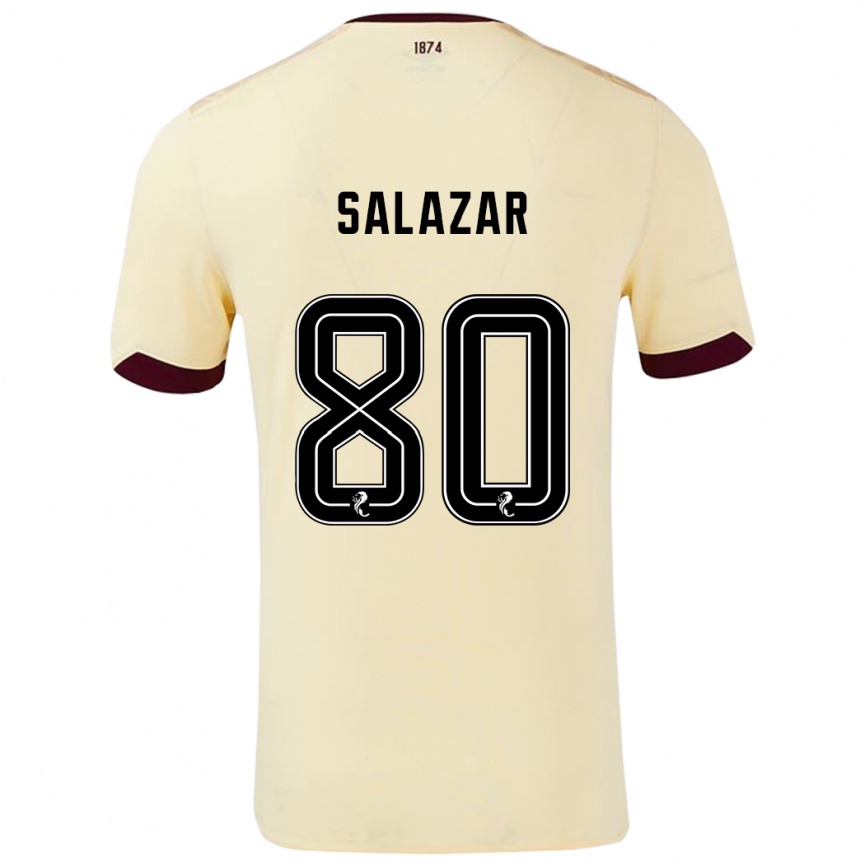 Gyermek Labdarúgás Andrés Salazar #80 Krémes Bordó Idegenbeli Jersey 2024/25 Mez Póló Ing