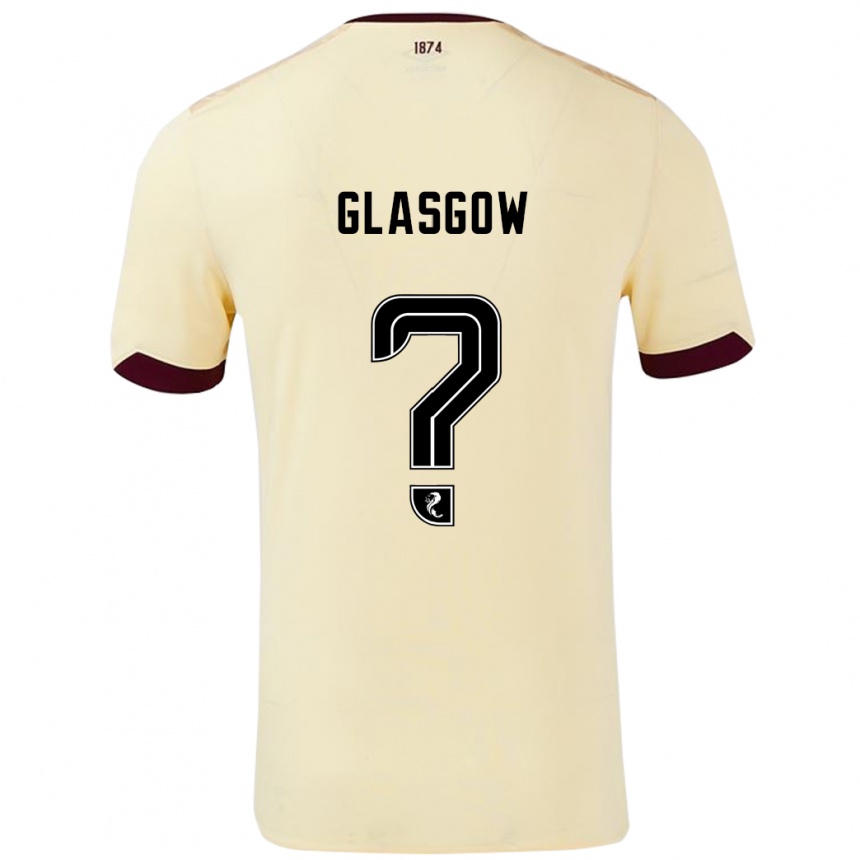 Gyermek Labdarúgás Euan Glasgow #0 Krémes Bordó Idegenbeli Jersey 2024/25 Mez Póló Ing