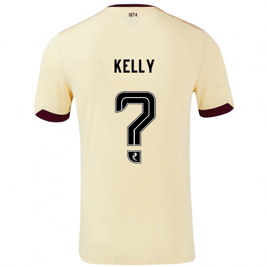 Gyermek Labdarúgás Ryan Kelly #0 Krémes Bordó Idegenbeli Jersey 2024/25 Mez Póló Ing