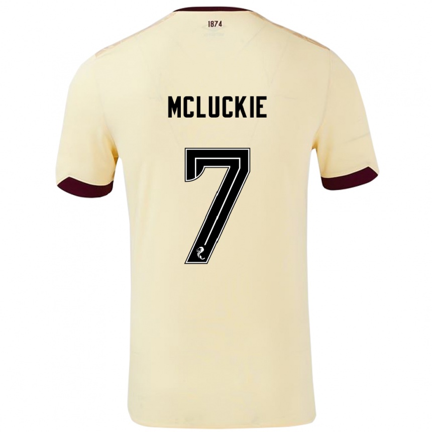 Gyermek Labdarúgás Bobby Mcluckie #7 Krémes Bordó Idegenbeli Jersey 2024/25 Mez Póló Ing