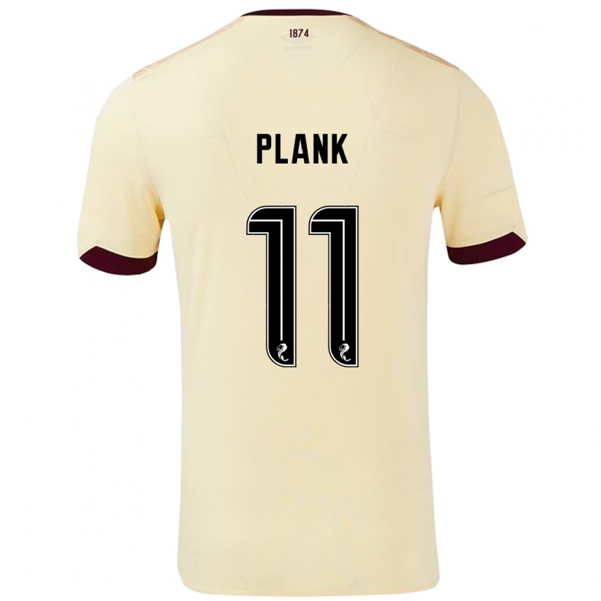 Gyermek Labdarúgás Dom Plank #11 Krémes Bordó Idegenbeli Jersey 2024/25 Mez Póló Ing