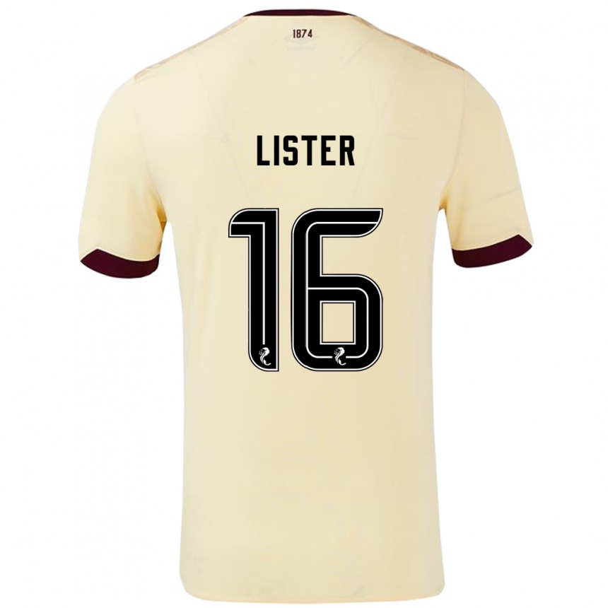 Gyermek Labdarúgás Henry Lister #16 Krémes Bordó Idegenbeli Jersey 2024/25 Mez Póló Ing