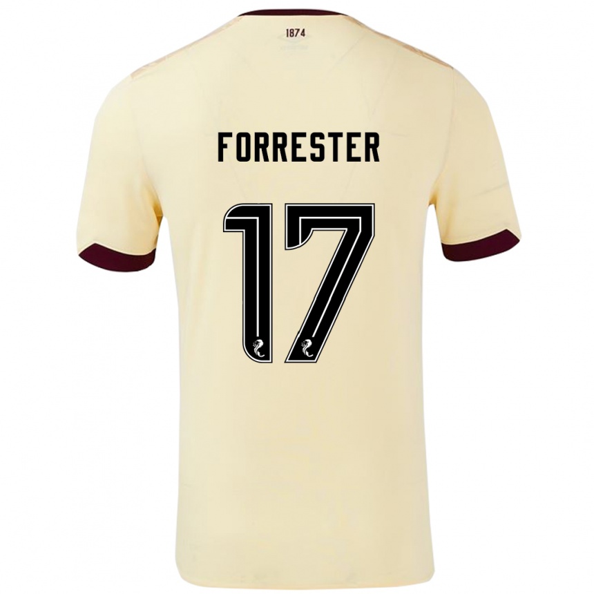 Gyermek Labdarúgás Adam Forrester #17 Krémes Bordó Idegenbeli Jersey 2024/25 Mez Póló Ing