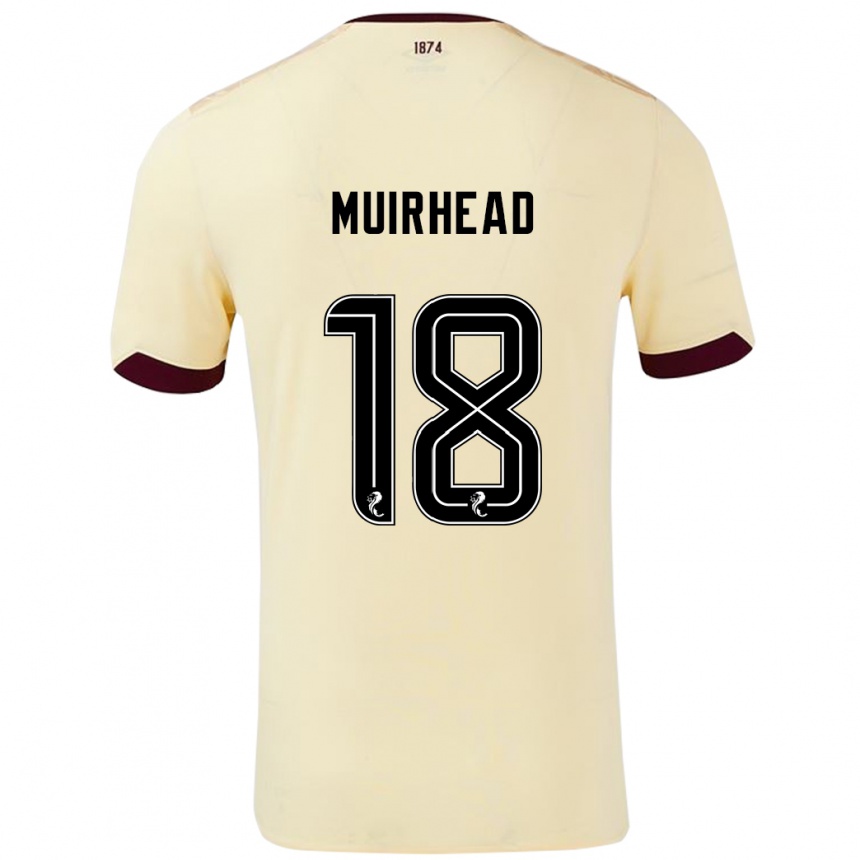 Gyermek Labdarúgás Owen Muirhead #18 Krémes Bordó Idegenbeli Jersey 2024/25 Mez Póló Ing