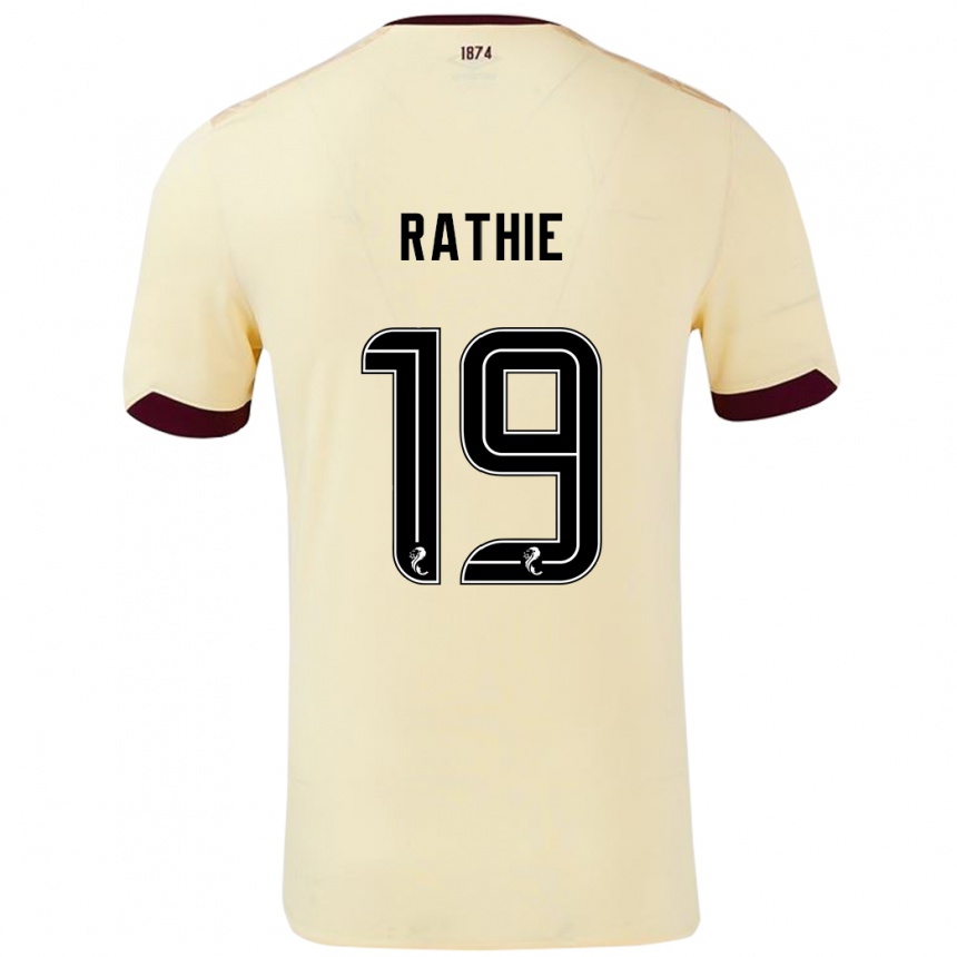 Gyermek Labdarúgás Luke Rathie #19 Krémes Bordó Idegenbeli Jersey 2024/25 Mez Póló Ing