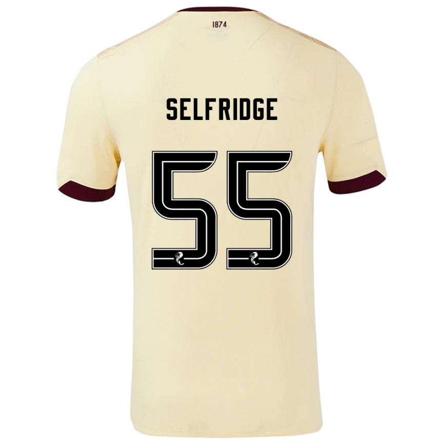 Gyermek Labdarúgás Louis Selfridge #55 Krémes Bordó Idegenbeli Jersey 2024/25 Mez Póló Ing