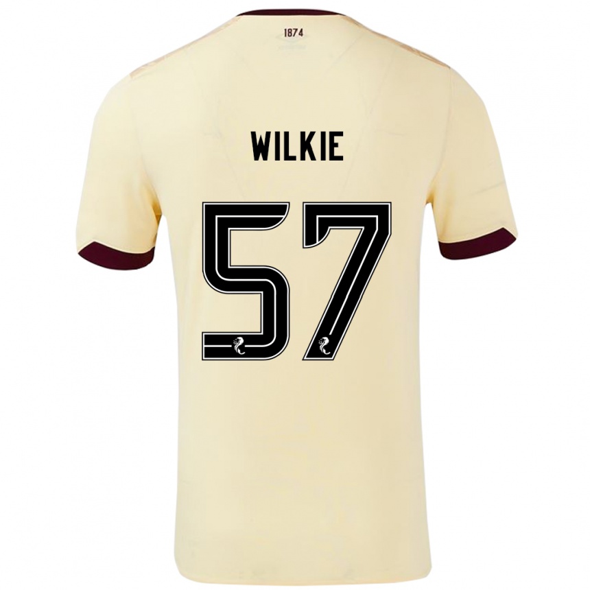 Gyermek Labdarúgás Coupar Wilkie #57 Krémes Bordó Idegenbeli Jersey 2024/25 Mez Póló Ing