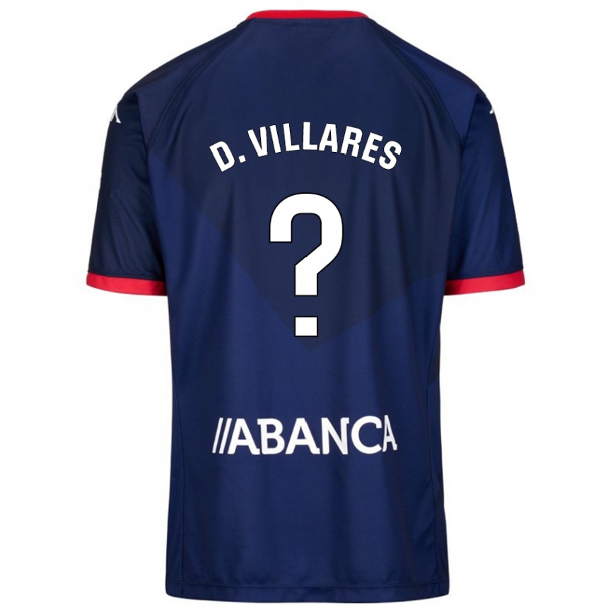 Gyermek Labdarúgás Diego Villares #8 Sötétkék Idegenbeli Jersey 2024/25 Mez Póló Ing