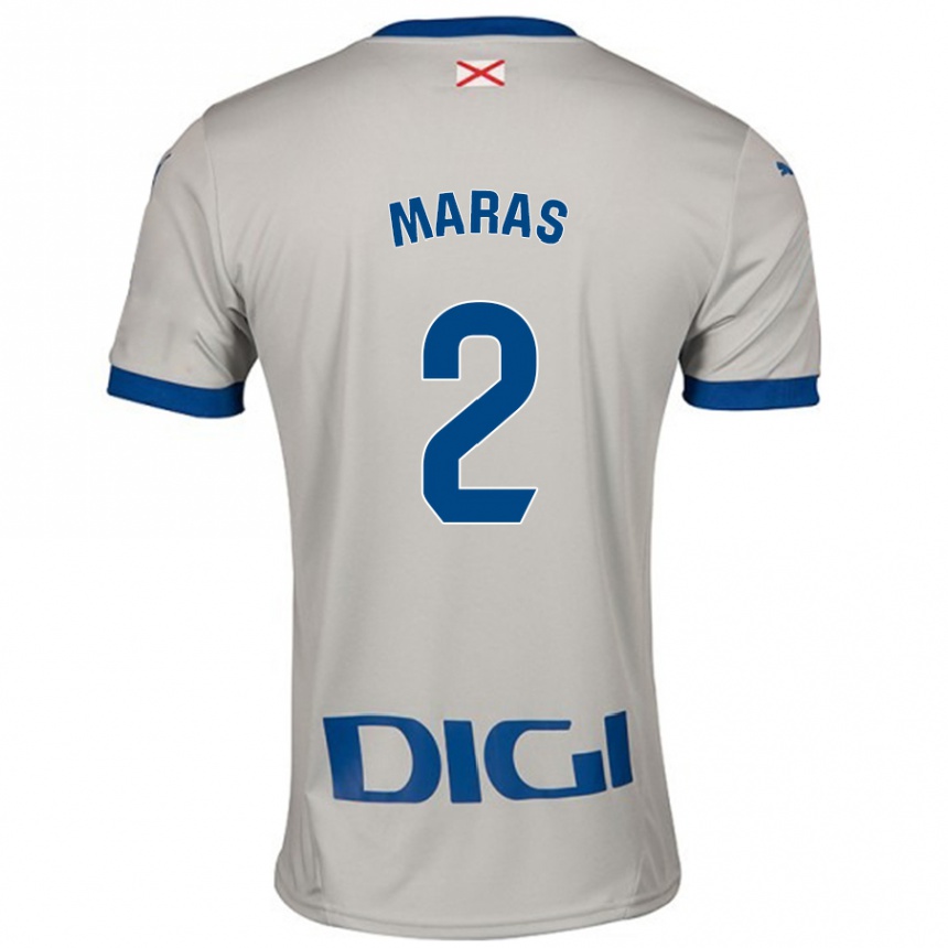 Gyermek Labdarúgás Nikola Maras #2 Világos Szürke Idegenbeli Jersey 2024/25 Mez Póló Ing