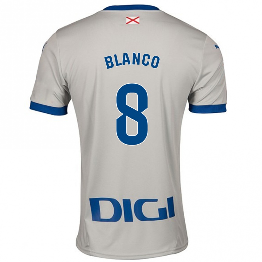 Gyermek Labdarúgás Antonio Blanco #8 Világos Szürke Idegenbeli Jersey 2024/25 Mez Póló Ing