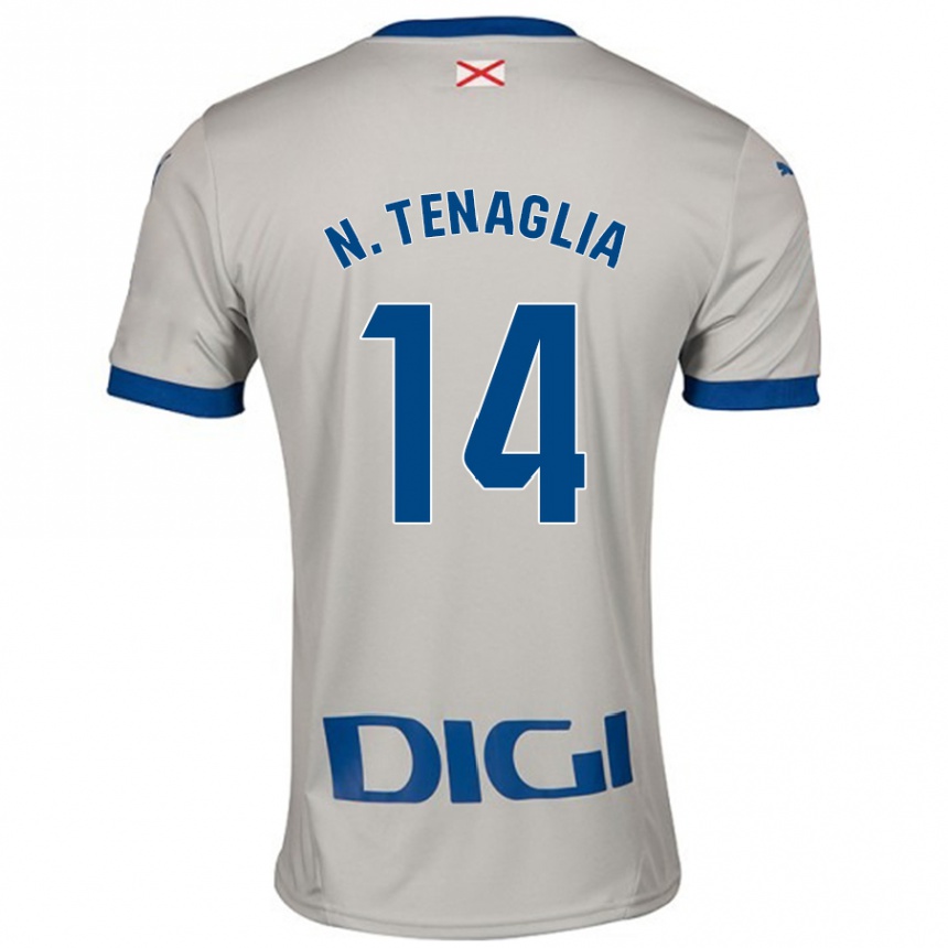 Gyermek Labdarúgás Nahuel Tenaglia #14 Világos Szürke Idegenbeli Jersey 2024/25 Mez Póló Ing