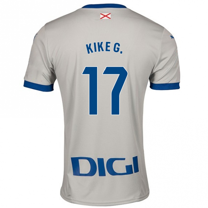 Gyermek Labdarúgás Kike García #17 Világos Szürke Idegenbeli Jersey 2024/25 Mez Póló Ing