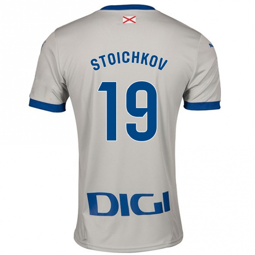 Gyermek Labdarúgás Stoichkov #19 Világos Szürke Idegenbeli Jersey 2024/25 Mez Póló Ing