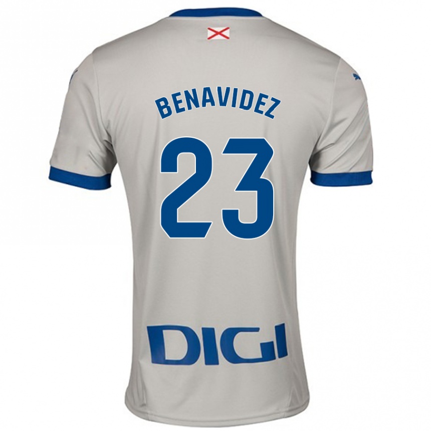 Gyermek Labdarúgás Carlos Benavidez #23 Világos Szürke Idegenbeli Jersey 2024/25 Mez Póló Ing