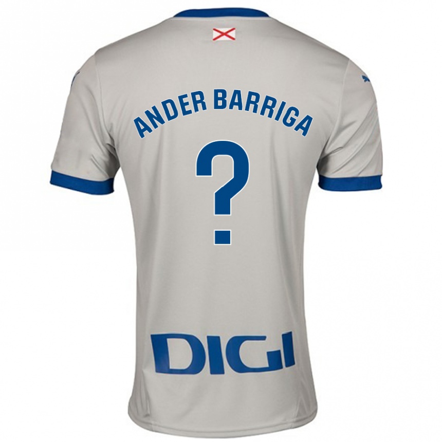 Gyermek Labdarúgás Jon Ander Barriga #0 Világos Szürke Idegenbeli Jersey 2024/25 Mez Póló Ing