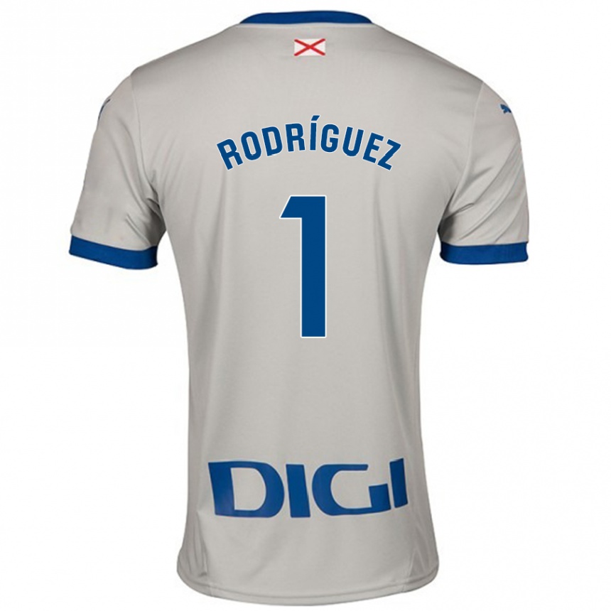 Gyermek Labdarúgás Adrián Rodríguez #1 Világos Szürke Idegenbeli Jersey 2024/25 Mez Póló Ing