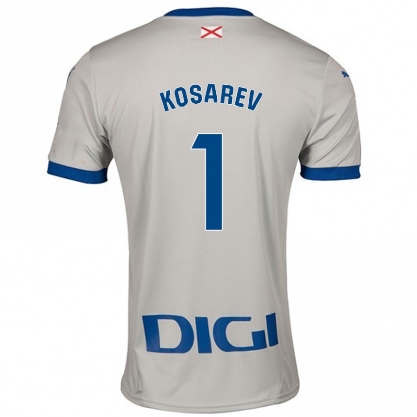 Gyermek Labdarúgás Oleksandr Kosarev #1 Világos Szürke Idegenbeli Jersey 2024/25 Mez Póló Ing