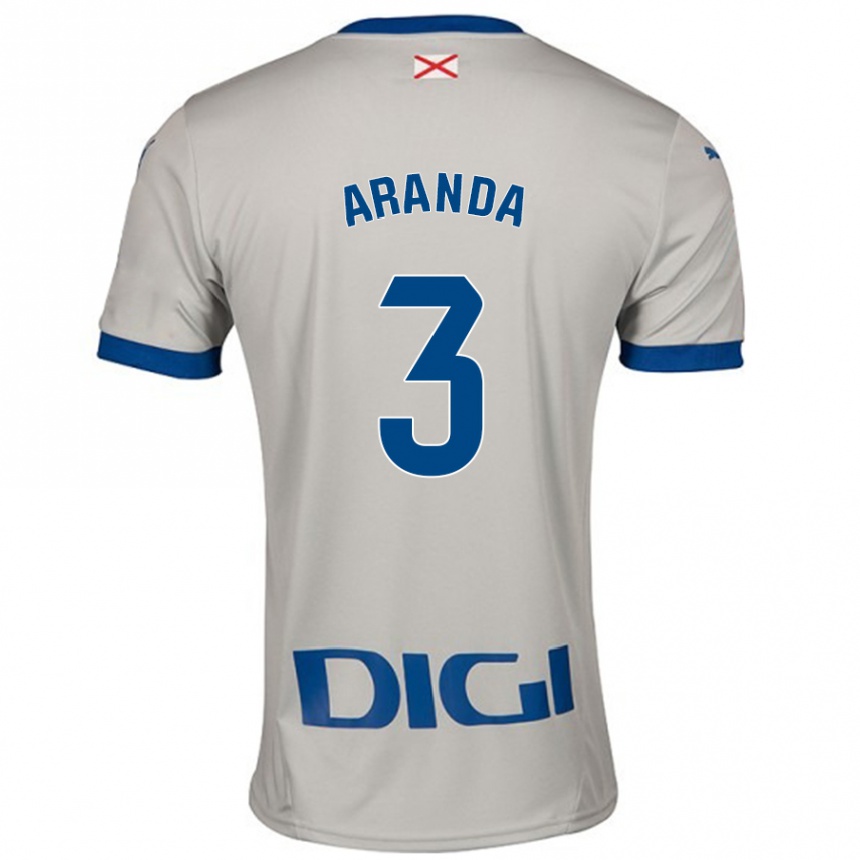 Gyermek Labdarúgás Miguel Aranda #3 Világos Szürke Idegenbeli Jersey 2024/25 Mez Póló Ing