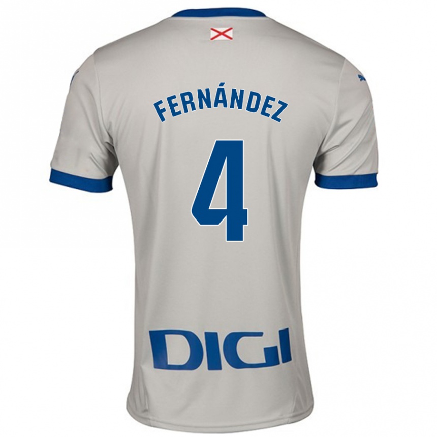 Gyermek Labdarúgás Aritz Fernández #4 Világos Szürke Idegenbeli Jersey 2024/25 Mez Póló Ing