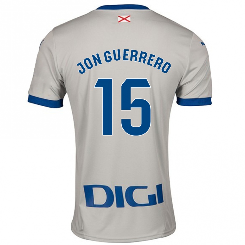 Gyermek Labdarúgás Julen Jon Guerrero #15 Világos Szürke Idegenbeli Jersey 2024/25 Mez Póló Ing