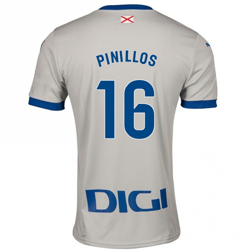 Gyermek Labdarúgás Lander Pinillos #16 Világos Szürke Idegenbeli Jersey 2024/25 Mez Póló Ing