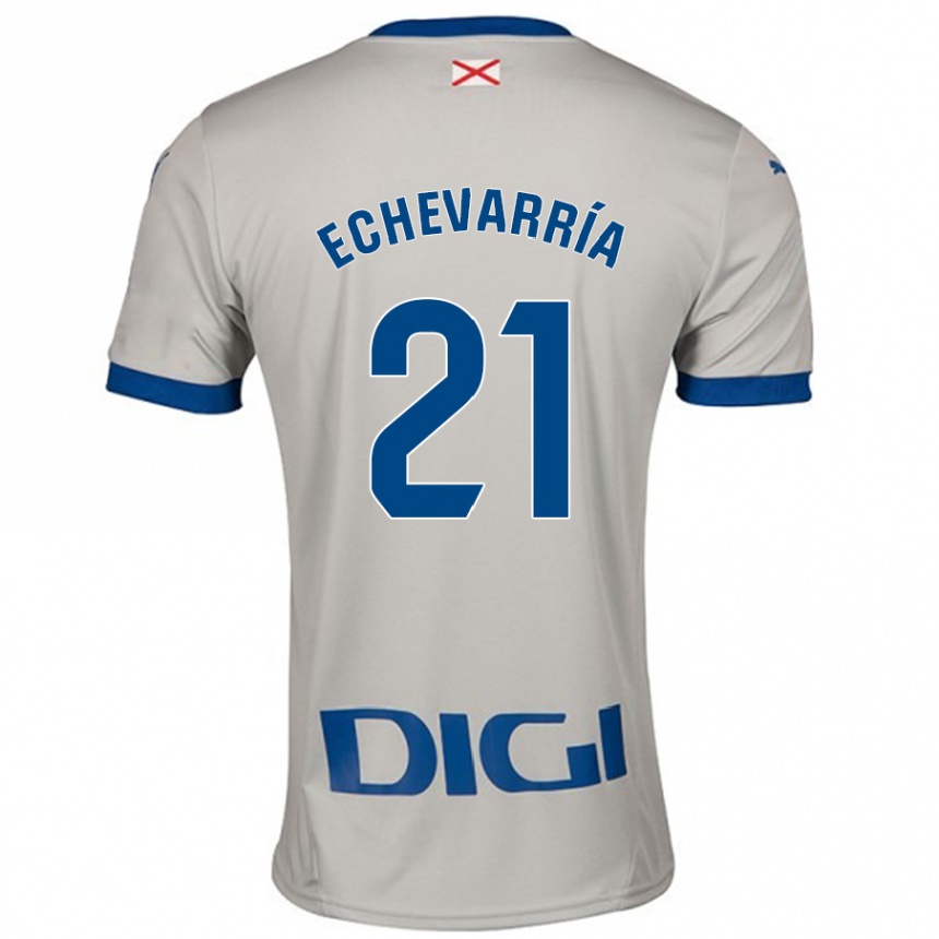 Gyermek Labdarúgás Martin Echevarría #21 Világos Szürke Idegenbeli Jersey 2024/25 Mez Póló Ing