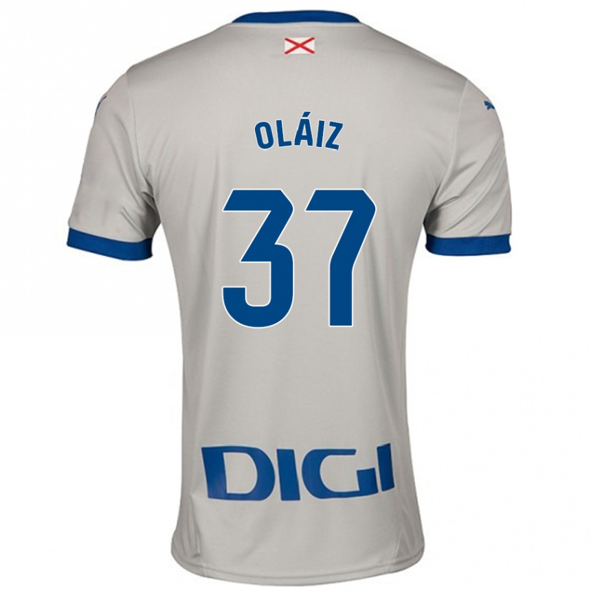 Gyermek Labdarúgás Xanet Oláiz #37 Világos Szürke Idegenbeli Jersey 2024/25 Mez Póló Ing