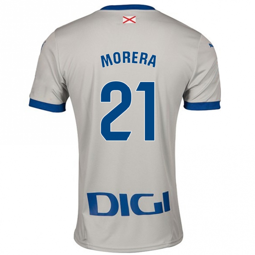 Gyermek Labdarúgás Carla Morera #21 Világos Szürke Idegenbeli Jersey 2024/25 Mez Póló Ing