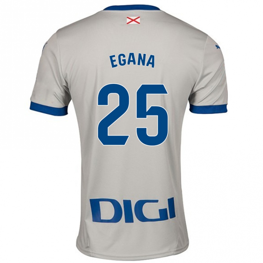 Gyermek Labdarúgás Eider Egaña #25 Világos Szürke Idegenbeli Jersey 2024/25 Mez Póló Ing