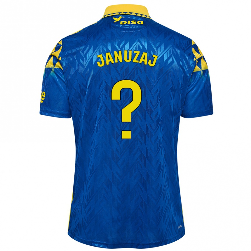 Gyermek Labdarúgás Adnan Januzaj #0 Kék Sárga Idegenbeli Jersey 2024/25 Mez Póló Ing