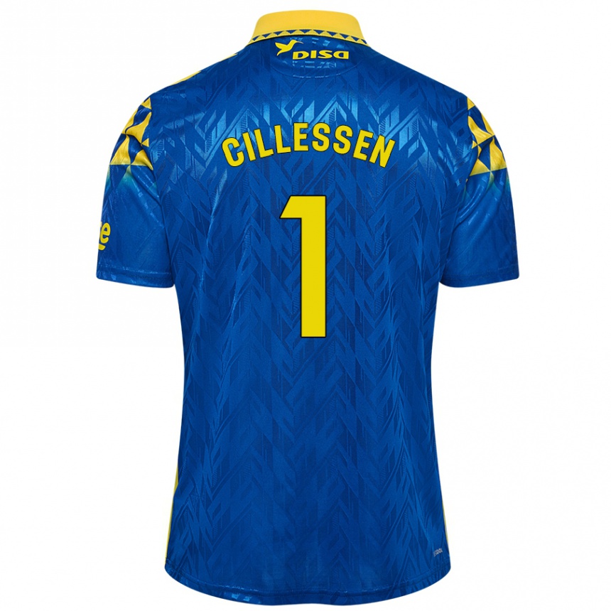 Gyermek Labdarúgás Jasper Cillessen #1 Kék Sárga Idegenbeli Jersey 2024/25 Mez Póló Ing