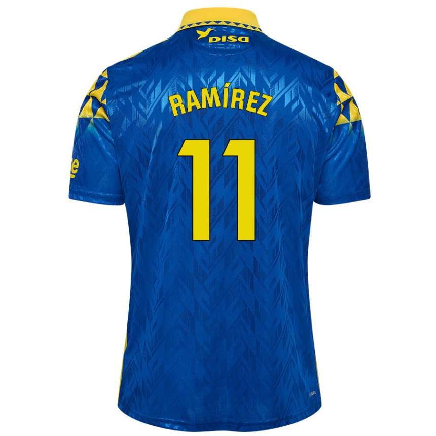 Gyermek Labdarúgás Benito Ramírez #11 Kék Sárga Idegenbeli Jersey 2024/25 Mez Póló Ing