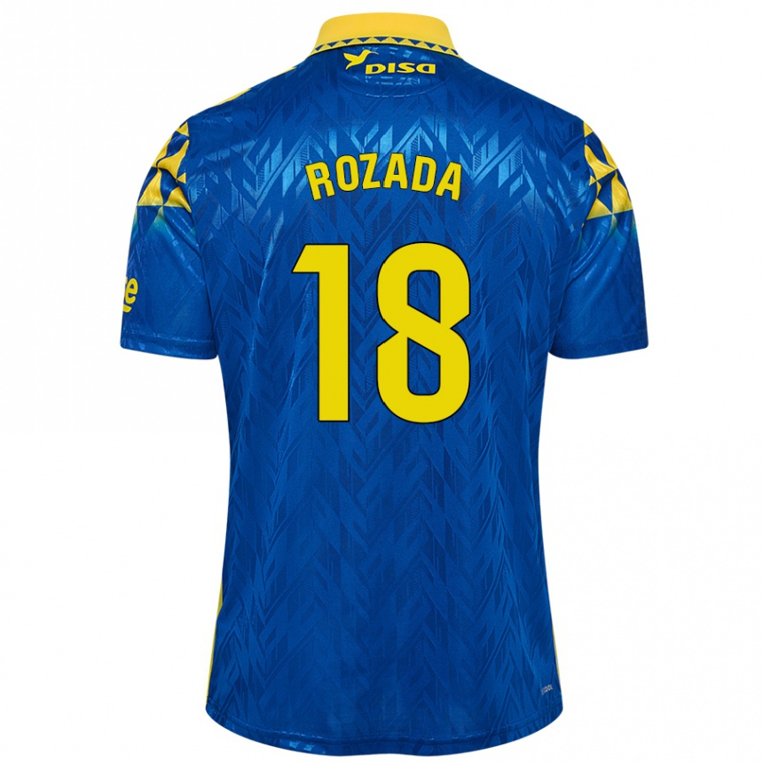 Gyermek Labdarúgás Viti Rozada #18 Kék Sárga Idegenbeli Jersey 2024/25 Mez Póló Ing