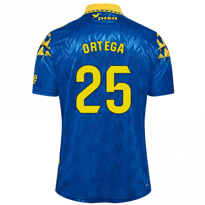 Gyermek Labdarúgás Edián Ortega #25 Kék Sárga Idegenbeli Jersey 2024/25 Mez Póló Ing