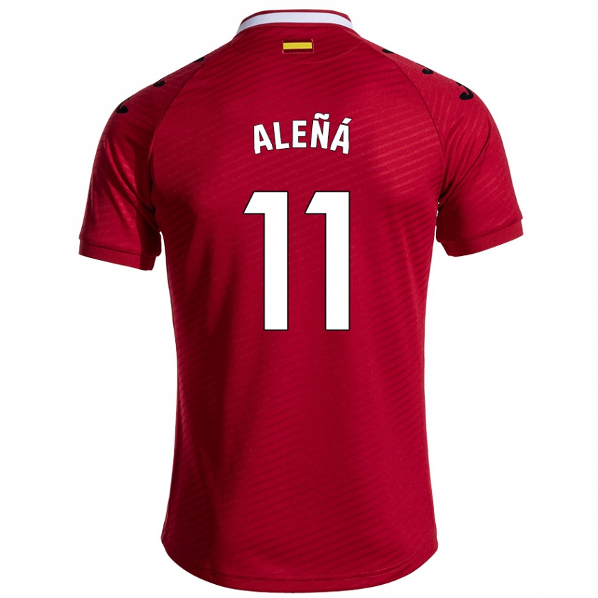 Gyermek Labdarúgás Carles Aleñá #11 Sötét Vörös Idegenbeli Jersey 2024/25 Mez Póló Ing