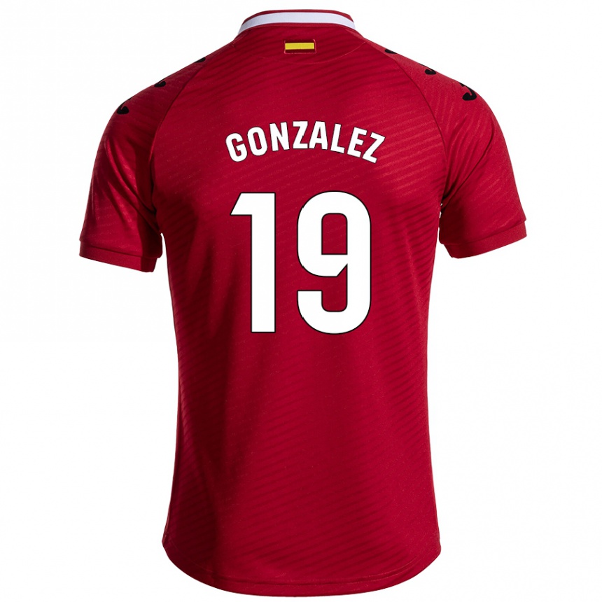 Gyermek Labdarúgás Peter González #19 Sötét Vörös Idegenbeli Jersey 2024/25 Mez Póló Ing