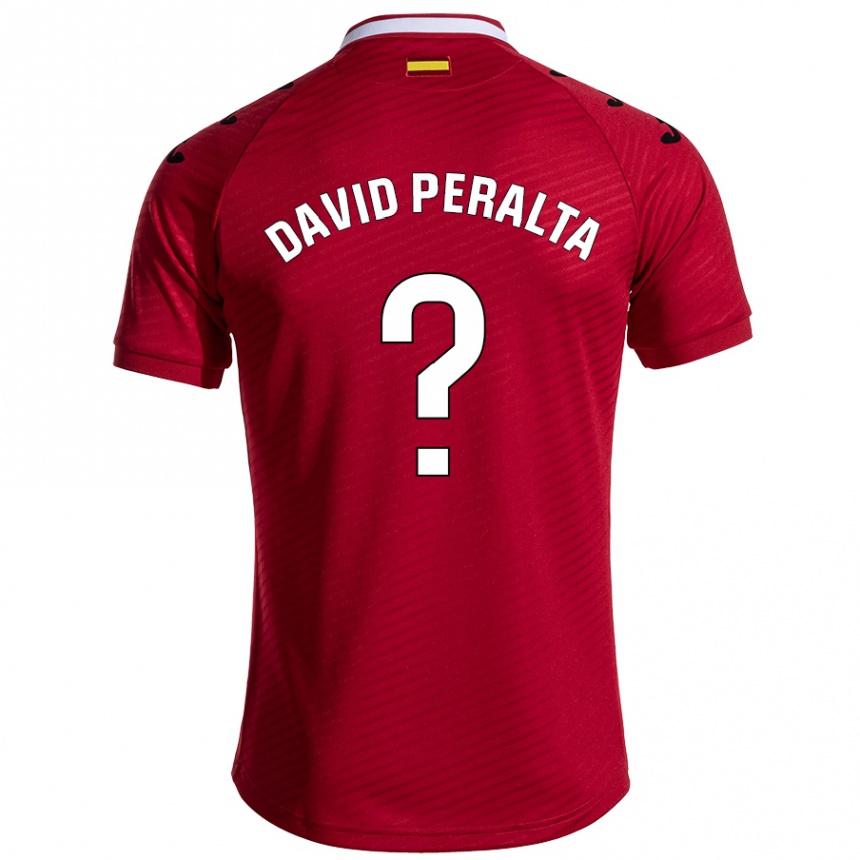 Gyermek Labdarúgás Juan David Peralta #0 Sötét Vörös Idegenbeli Jersey 2024/25 Mez Póló Ing