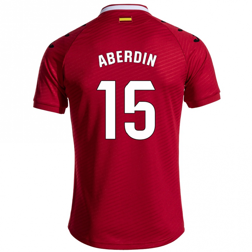 Gyermek Labdarúgás Nabil Aberdin #15 Sötét Vörös Idegenbeli Jersey 2024/25 Mez Póló Ing