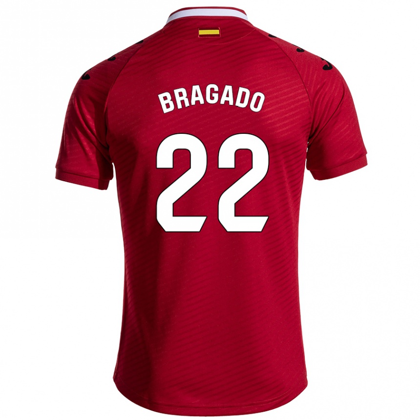 Gyermek Labdarúgás Alonso Bragado #22 Sötét Vörös Idegenbeli Jersey 2024/25 Mez Póló Ing