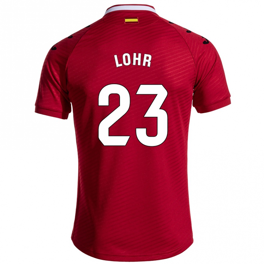 Gyermek Labdarúgás Luca Lohr #23 Sötét Vörös Idegenbeli Jersey 2024/25 Mez Póló Ing