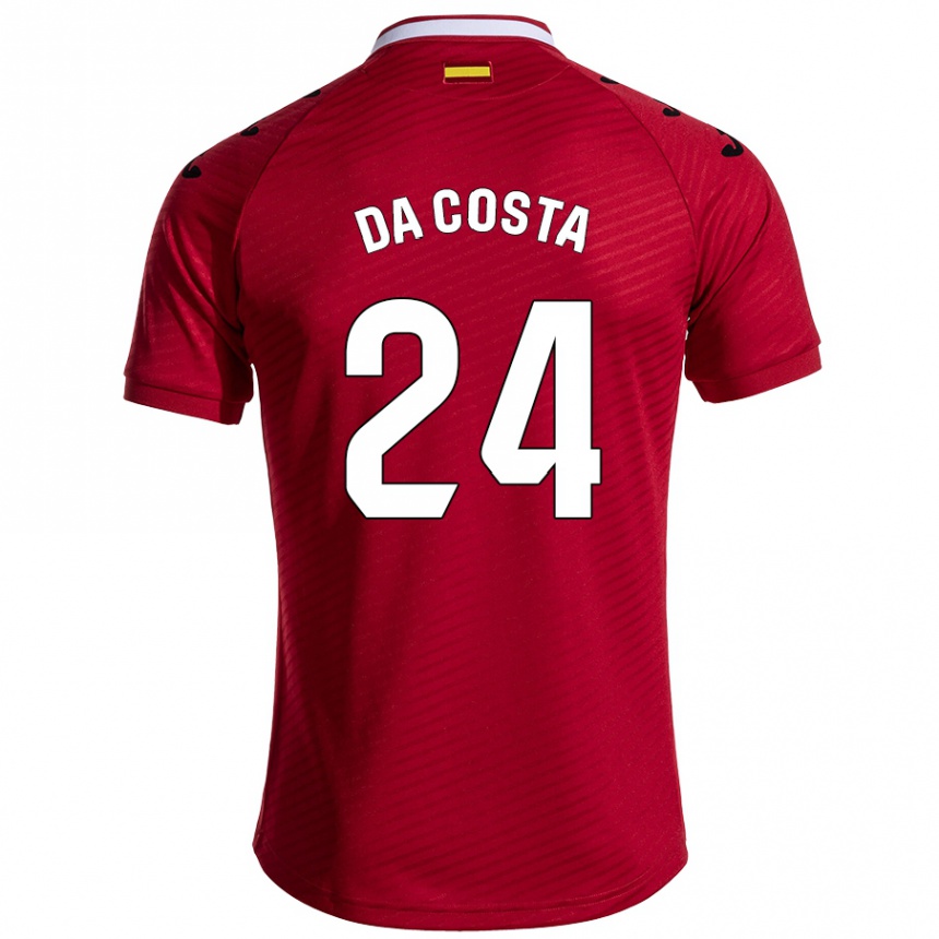 Gyermek Labdarúgás Coba Da Costa #24 Sötét Vörös Idegenbeli Jersey 2024/25 Mez Póló Ing