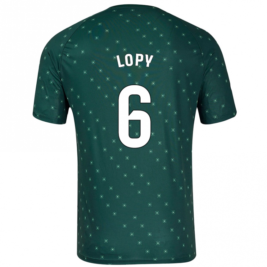 Gyermek Labdarúgás Dion Lopy #6 Sötétzöld Idegenbeli Jersey 2024/25 Mez Póló Ing