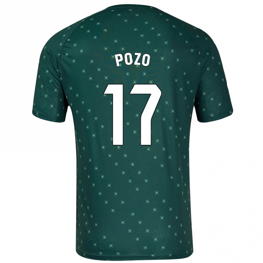 Gyermek Labdarúgás Álex Pozo #17 Sötétzöld Idegenbeli Jersey 2024/25 Mez Póló Ing