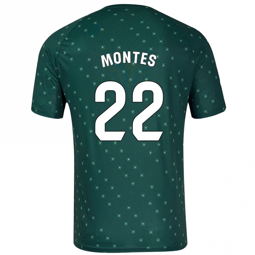 Gyermek Labdarúgás César Montes #22 Sötétzöld Idegenbeli Jersey 2024/25 Mez Póló Ing