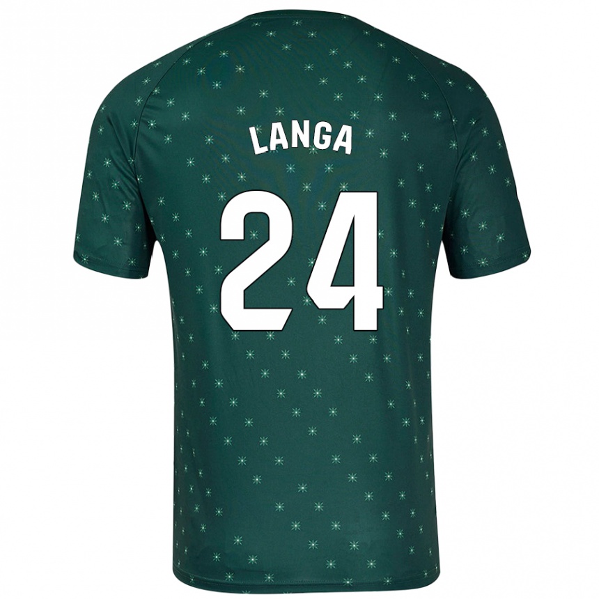 Gyermek Labdarúgás Bruno Langa #24 Sötétzöld Idegenbeli Jersey 2024/25 Mez Póló Ing