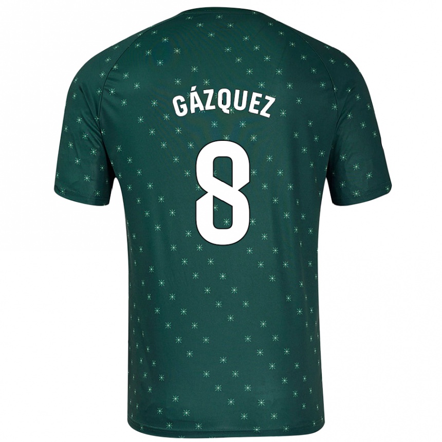 Gyermek Labdarúgás Joan Gázquez #8 Sötétzöld Idegenbeli Jersey 2024/25 Mez Póló Ing